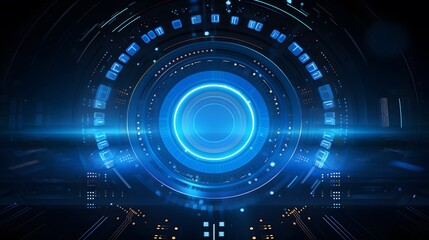 Obraz premium blue Abstract technology background circles digital hi-tech technology design background. concept innovation. vector illustration