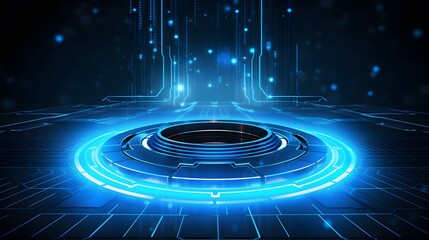 blue Abstract technology background circles digital hi-tech technology design background. concept innovation. vector illustration