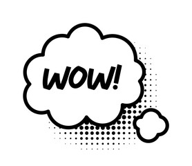 Comic speech bubble with halftone shadow. Illustration in pop art style