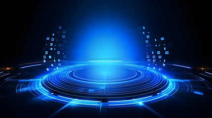 blue Abstract technology background circles digital hi-tech technology design background. concept innovation. vector illustration