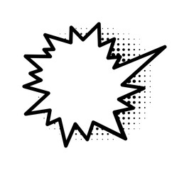 Comic speech bubble with halftone shadow. Illustration in pop art style