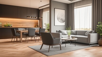 modern living room with fireplace