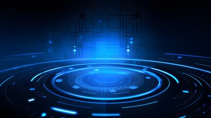 blue Abstract technology background circles digital hi-tech technology design background. concept innovation. vector illustration