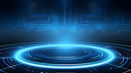 blue Abstract technology background circles digital hi-tech technology design background. concept innovation. vector illustration
