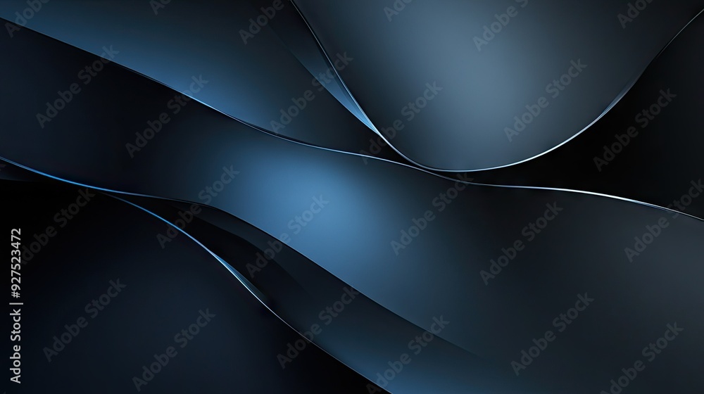 Poster deep grey background with intersecting blue light lines and soft shadows, offering a contemporary an