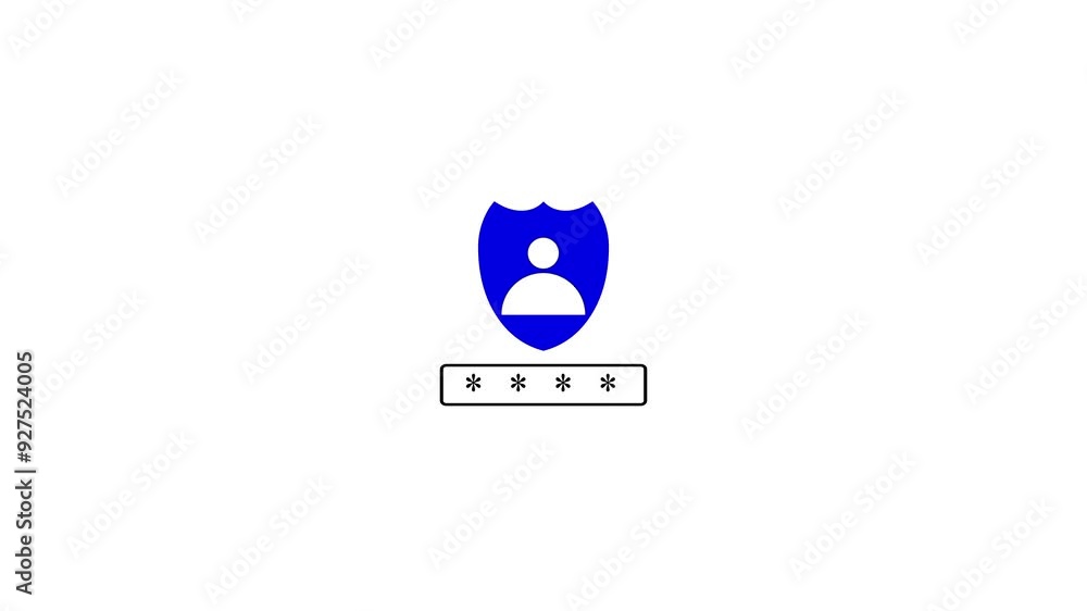 Poster security login password with withe background