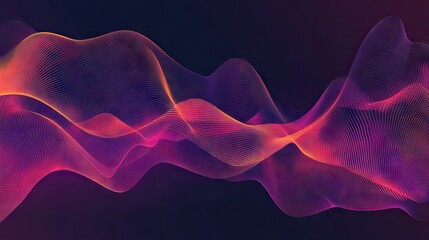 Fototapeta premium Dynamic sound wave background design with vibrant, flowing lines and gradients. Ideal for music, technology, or audio-related themes. Abstract modern vector illustration.