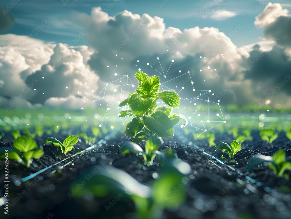 Aufkleber smart agricultural system optimizing crop management with cloud data and technology