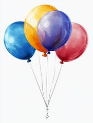 Watercolor Balloons Bunch