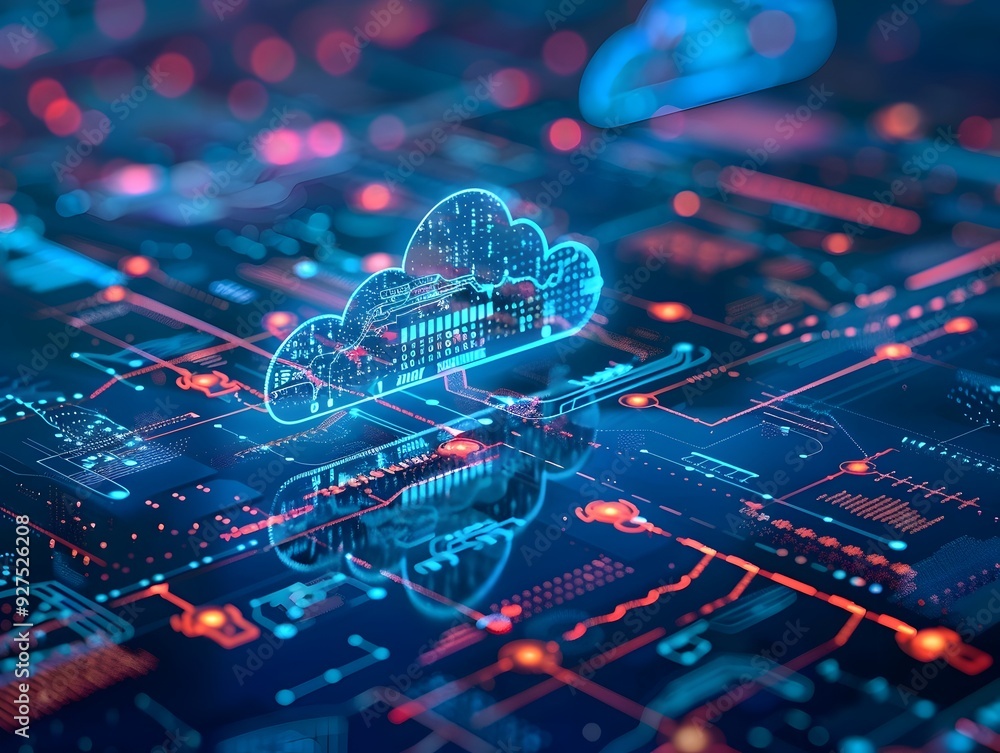 Aufkleber secure cloud based financial transactions emphasizing innovation and trust in futuristic digital mar