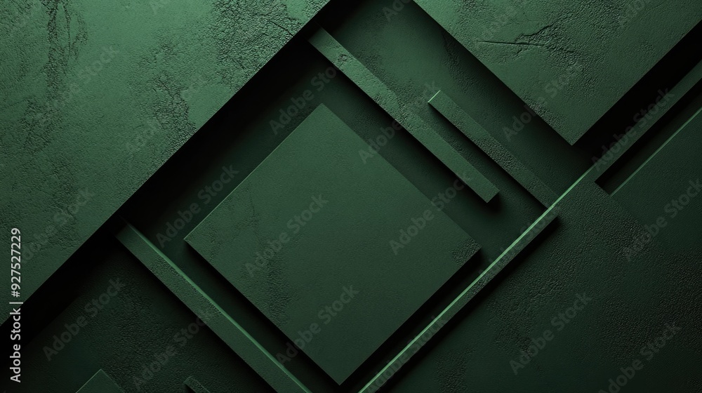 Poster geometric abstract design in green featuring sharp lines and angles forming a frame. the clean, mini