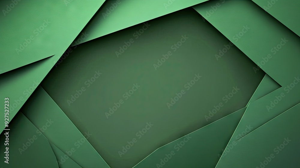 Poster geometric abstract design in green featuring sharp lines and angles forming a frame. the clean, mini