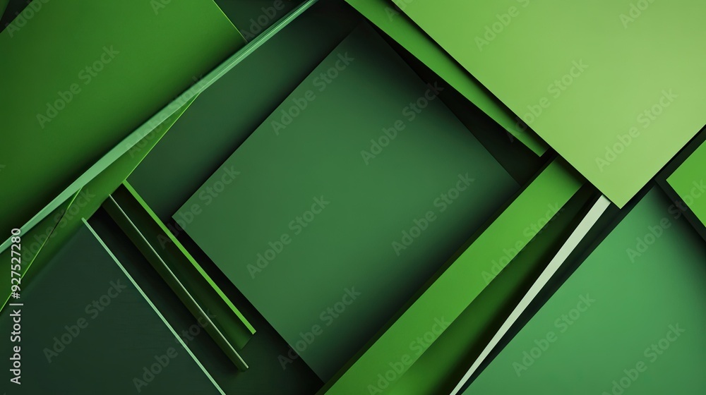 Poster geometric abstract design in green featuring sharp lines and angles forming a frame. the clean, mini