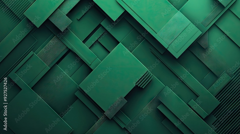 Poster geometric green abstract frame background with bold, overlapping shapes creating a dynamic design. s