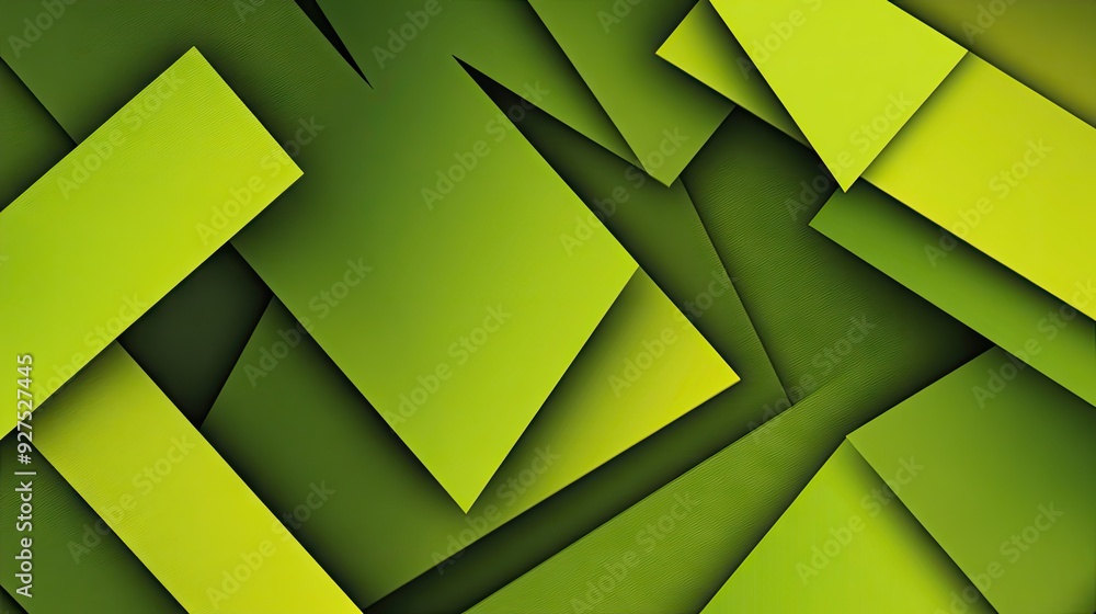 Poster geometric green abstract frame background with bold, overlapping shapes creating a dynamic design. s
