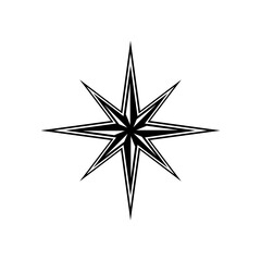 Vector illustration of a compass with 8 cardinal directions, making it easier to show direction. Compass icon logo.