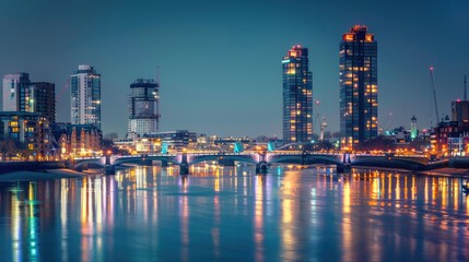 Fototapeta premium country skyline at night