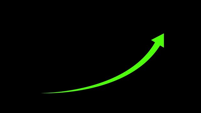 Rising arrow transparent channel. arrow rising transparent channel, business growth arrow and graph chart, Business line arrow.