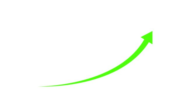 Rising arrow transparent channel. arrow rising transparent channel, business growth arrow and graph chart, Business line arrow.