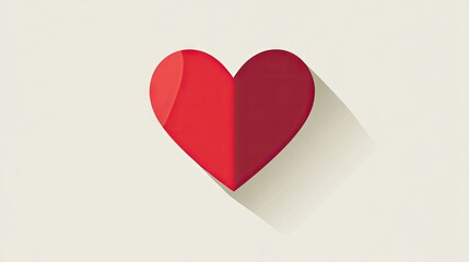 Minimalistic vector heart icon on a clean background. Great for love-related content, app icons, or simple graphic design elements.