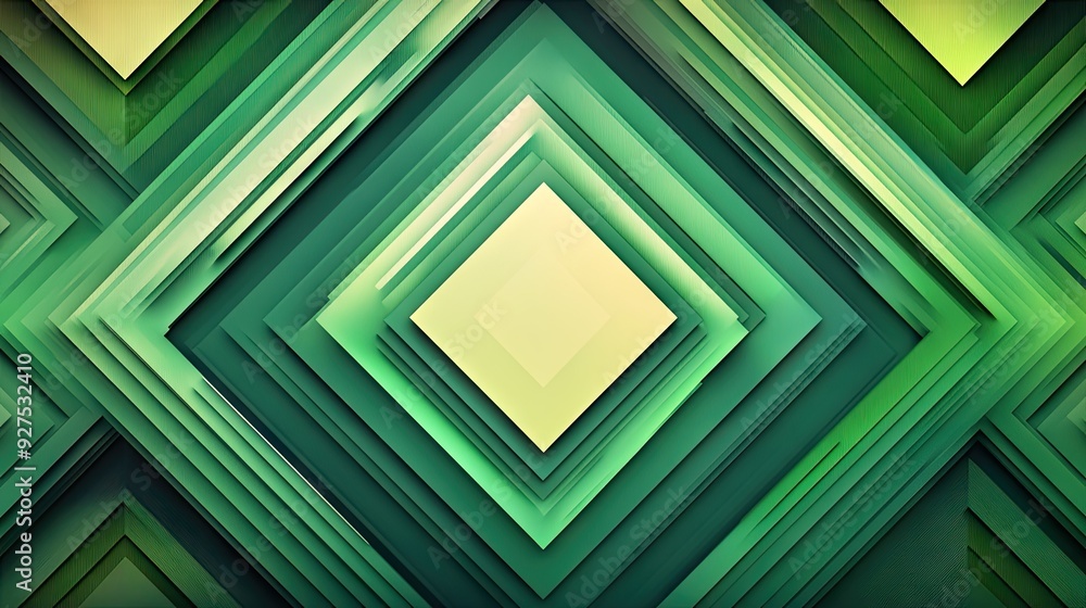 Poster modern green geometric abstract background with sharp lines and layered frames. the stylish, angular