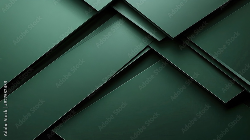 Poster modern green geometric abstract background with sharp lines and layered frames. the stylish, angular