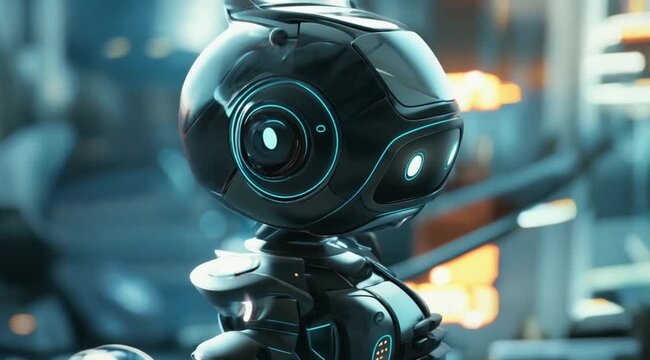 Tiny robot maid scene, Camera slow motion with different angles