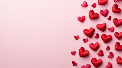 Mother's Day and Valentine's Day banner design featuring a red heart paper border with a pink background. Blank center for adding personalized messages or graphics.