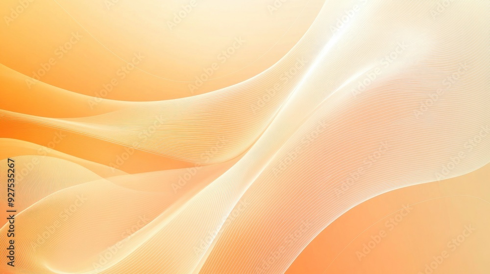 Poster refined light orange vector background with elegant bent lines and gradient shading. ideal for sophi