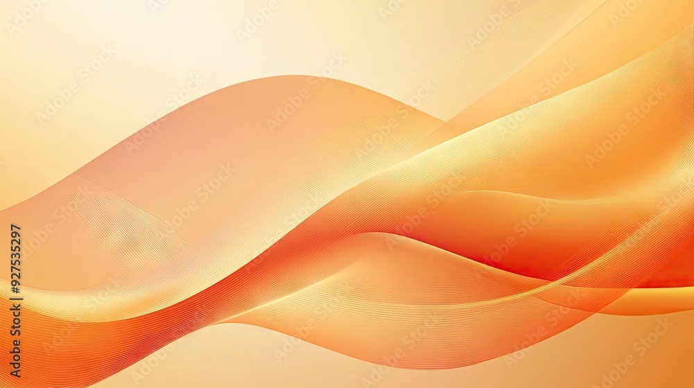Poster refined light orange vector background with elegant bent lines and gradient shading. ideal for sophi