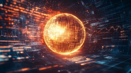 Obraz premium AI's Glowing Embrace: Where Human Intelligence Meets Technology 1