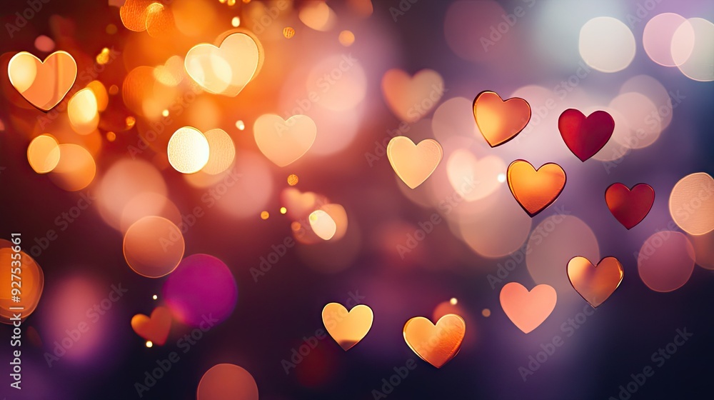 Poster romantic blurred valentine's day background in eps 10 vector format. soft-focus heart shapes and bok