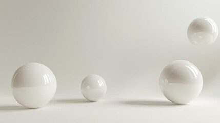 Sleek 3D floating spheres with an empty space for product presentations. Ideal for modern, minimalist branding and stylish product design displays.