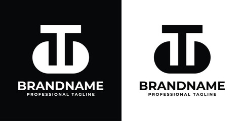 Letters WT Monogram Logo, suitable for any business with WT or TW initials