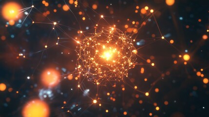 Obraz premium AI's Glowing Future: Human Intelligence Merges with Technology 2