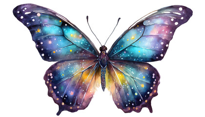 Butterfly Insects Galaxy on a isolated on white background. Generative AI.