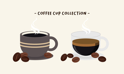 Coffee cup collection logo vector