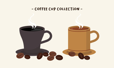 Coffee cup collection logo vector