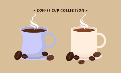 Coffee cup collection logo vector