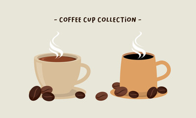 Coffee cup collection logo vector
