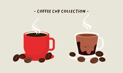 Coffee cup collection logo vector