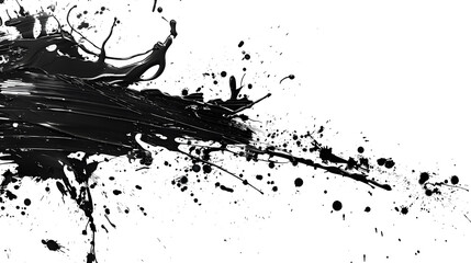 black graffiti paint splatter on white background