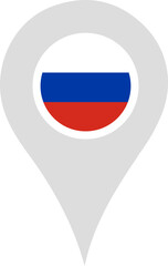 Fototapeta premium Russian Flag Location Pin