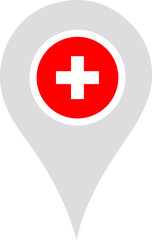 Swiss Flag Location Pin