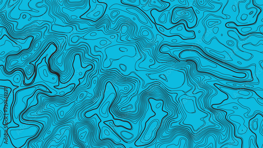 Poster topographic map background. generating a terrain elevation map. grid map. contour map. valleys and m