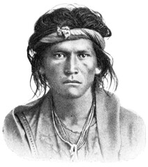American peoples. Portrait of Navajo. The Navajo are a Native American people of the Southwestern United States. Publication of the 
