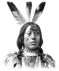 American peoples. Portrait of Mandan. The Mandan are a Native American tribe of the Great Plains. Publication of the 