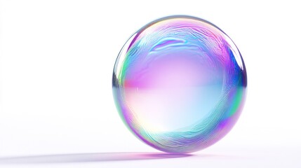 A Holographic Sphere on White Background