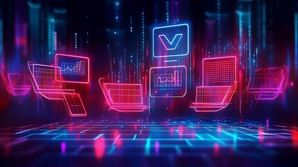 E-commerce Metrics Futuristic Background for Online Retail Analytics