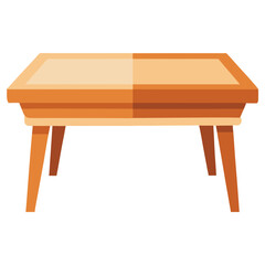 Illustration of Wooden coffee table with legs